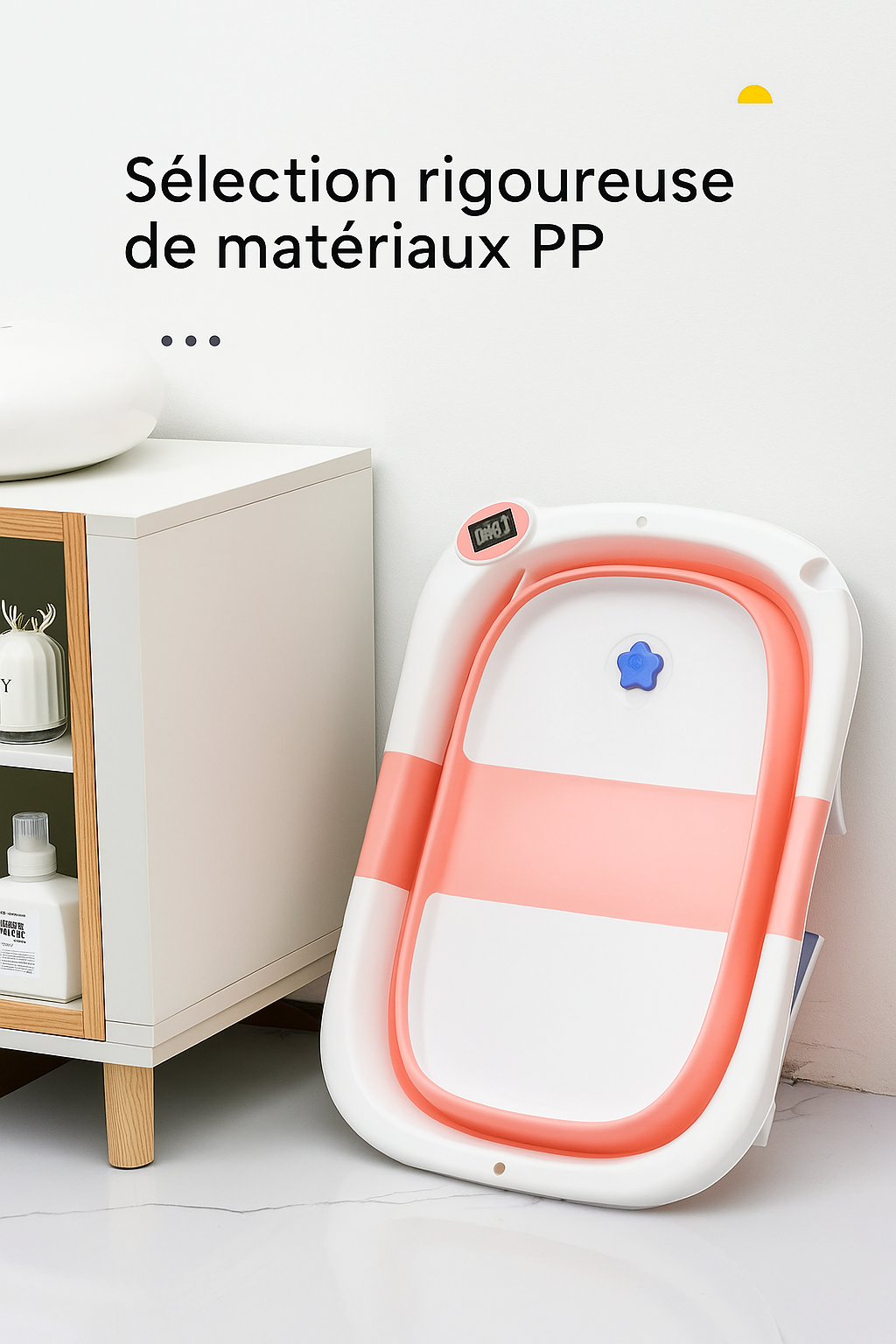 Baignoire Bébé Pliable avec Thermomètre