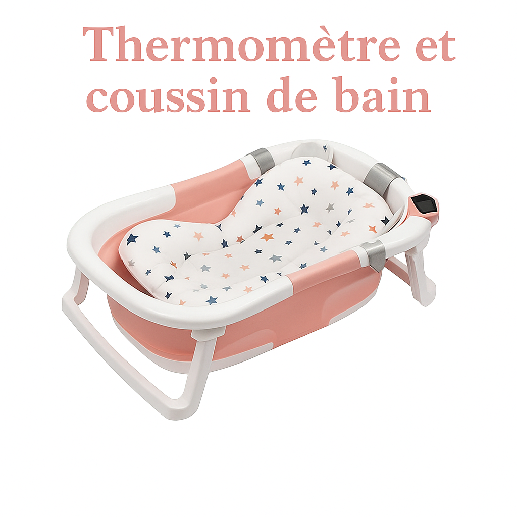 Baignoire Bébé Pliable avec Thermomètre